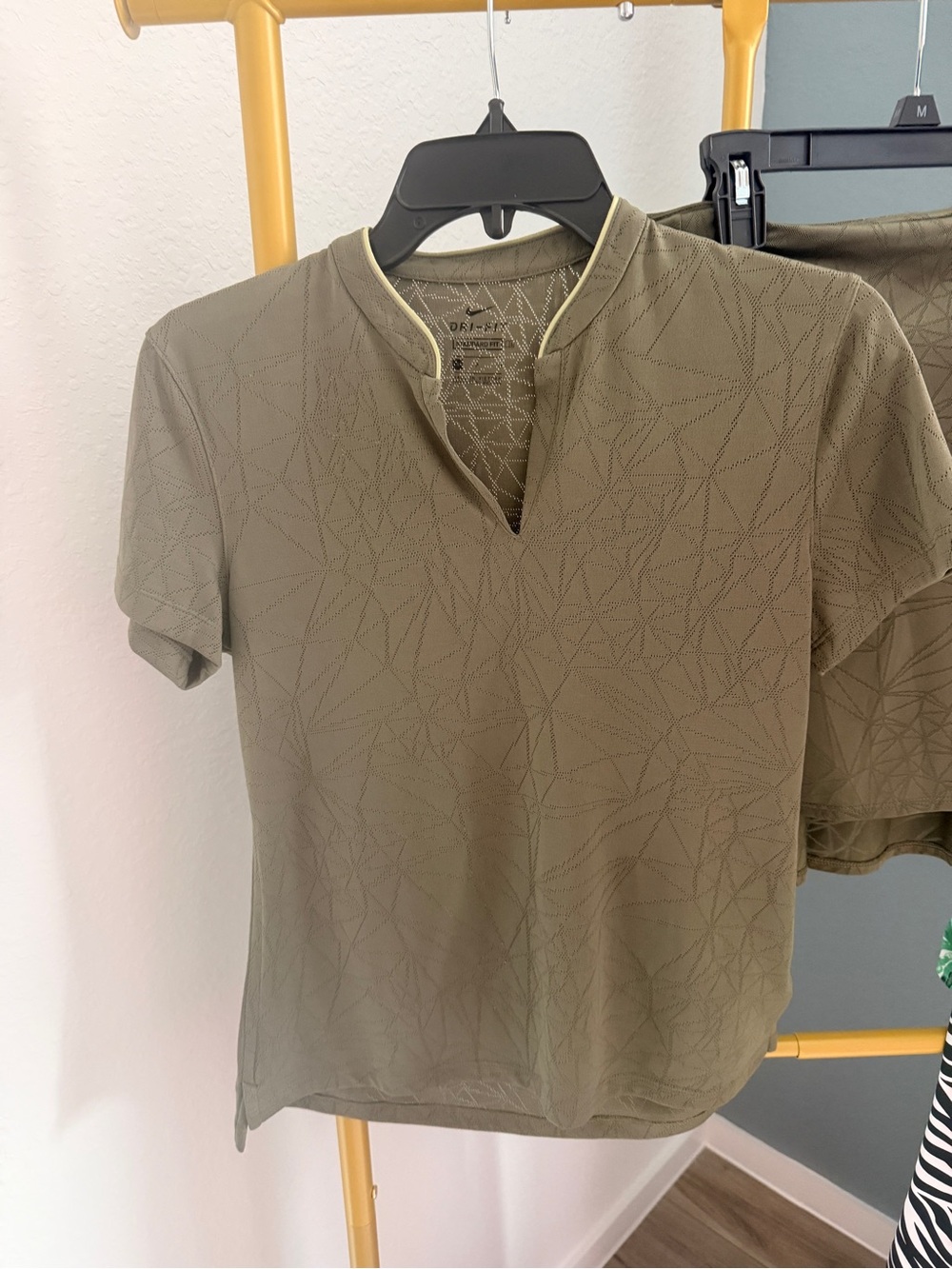 Nike Olive Green Dri-FIT Short Sleeve Top & Skirt